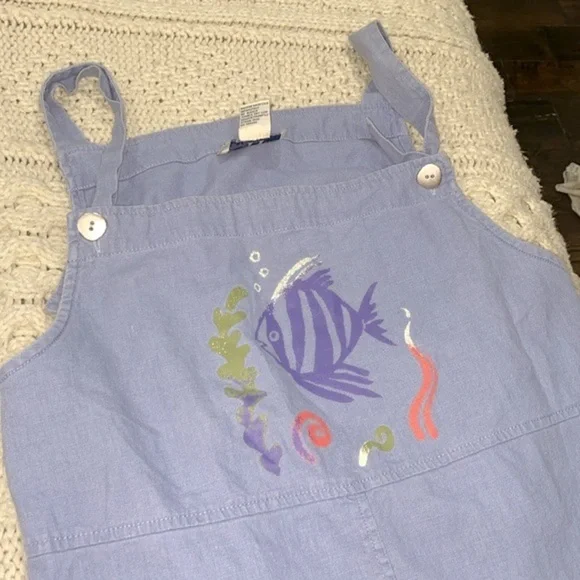 Vintage maxi dress size 16 fish graphic linen cotton blend - Picture 4 of 4